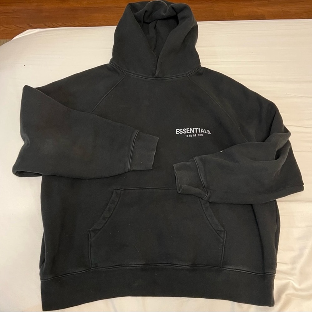 Fear of god essentials black hoodie